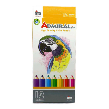 مداد رنگی 12 رنگ مقوایی آدمیرال (Admiral) مدل MDF