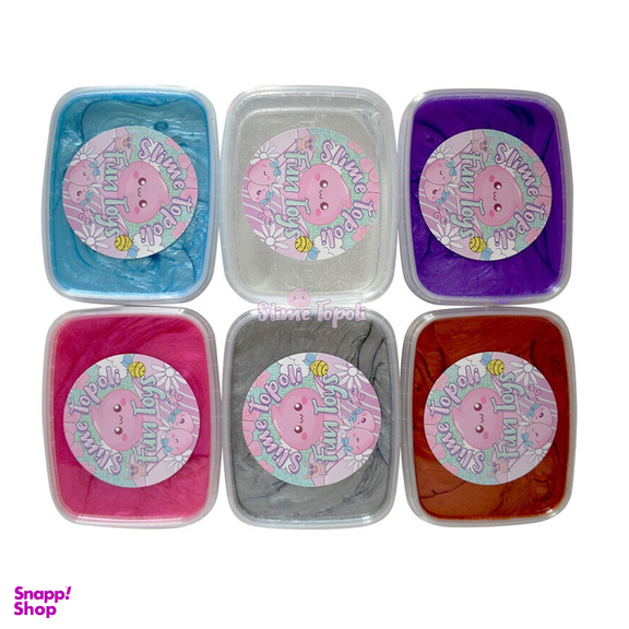 ژل بازی اسلایم تپلی (Slime Topoli) مدل متالیک تپلی بسته 6 عددی