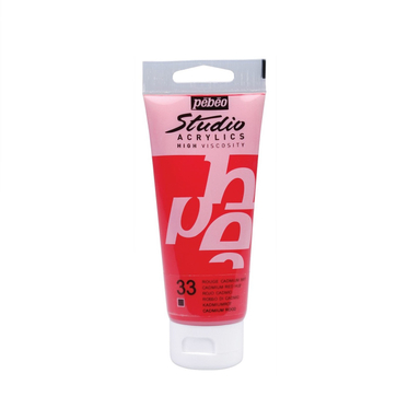 رنگ اکریلیک پبیو (Pebeo) مدل studio شماره 33 cadmium red hue حجم 100 میلی لیتز