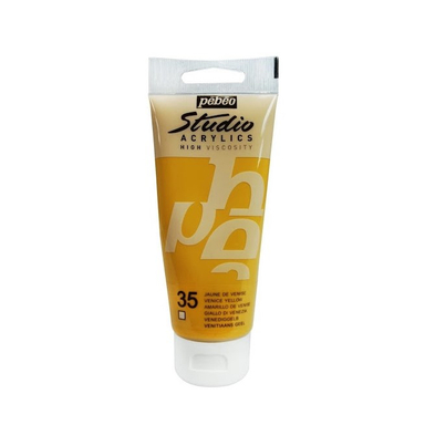 رنگ اکریلیک پبیو (Pebeo) مدل studio شماره 35 venice yellow حجم 100 میلی لیتز