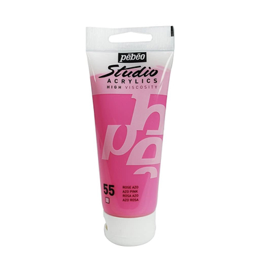 رنگ اکریلیک پ ب او مدل studio شماره 55 azo pink حجم 100 میلی لیتر