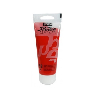 رنگ اکریلیک پبیو (Pebeo) مدل studio شماره 53 dark cadmium red hue حجم 100 میلی لیتز