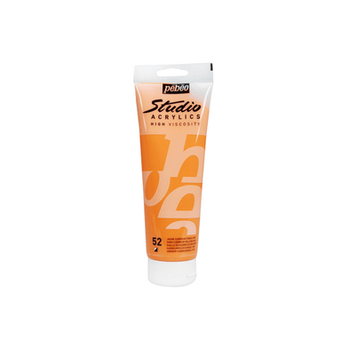 رنگ اکریلیک پبیو (Pebeo) مدل studio شماره 52 dark cadmium yellow hue حجم 100 میلی لیتز