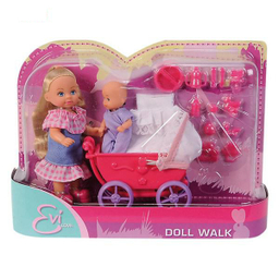 عروسک سیمبا مدل Evi Love Mit Puppenwagen سایز کوچک