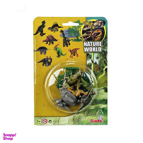 عروسک سیمبا مدل Nature World Dinosaurs 1212 بسته 8 عددی