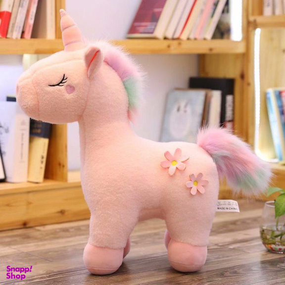 عروسک طرح اسب تک شاخ مدل Flower Unicorn ارتفاع 30 سانتی متر