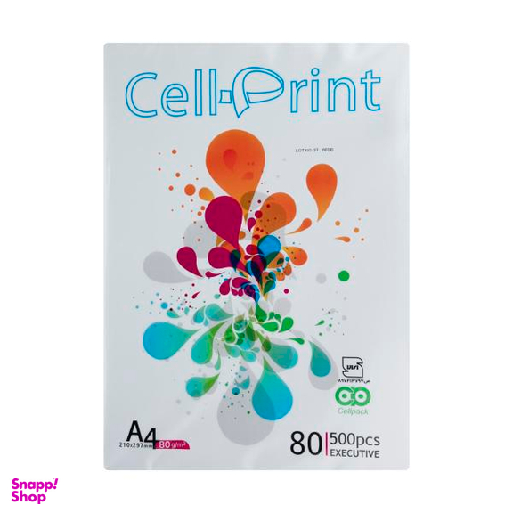 کاغذ A4 سل پرینت (cell print)کد 074 رنگ سفیدبسته 70 عددی