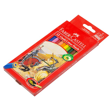 مداد رنگی 12 رنگ فابر کاستل (Faber-Castell) مدل Classic رنگ قرمز
