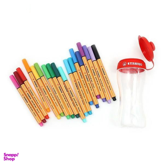 روان نویس نوک نمدی استابیلو (Stabilo) مدل Point 88 Mini بسته 18 عددی