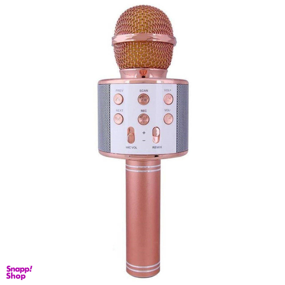 میکروفن بلوتوث اسپیکردارمدل ws-858 رنگ رز گلد
