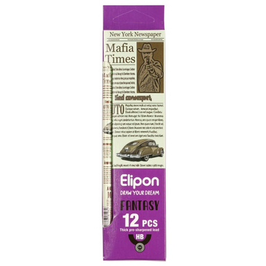 مداد مشکی الیپون (Elipone) مدل فانتزی گرد کد 8101912 بسته 12 عددی