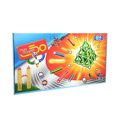 اسباب بازی پلی مگنت (Play Magnet) مدل بسته 124 تکه