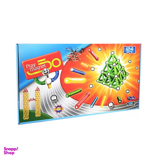 اسباب بازی پلی مگنت (Play Magnet) مدل بسته 124 تکه