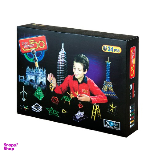 اسباب بازی پلی مگنت (Play Magnet) مدل بسته 34 تکه