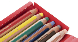 مداد رنگی 6 رنگ استابیلو سری سوانو مدل Woody 3 in 1