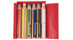 مداد رنگی 6 رنگ استابیلو سری سوانو مدل Woody 3 in 1