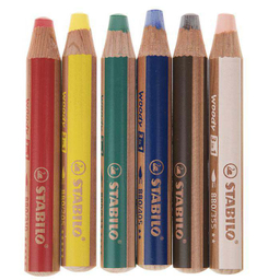 مداد رنگی 6 رنگ استابیلو سری سوانو مدل Woody 3 in 1