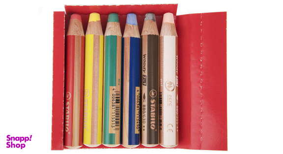 مداد رنگی 6 رنگ استابیلو سری سوانو مدل Woody 3 in 1