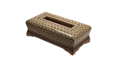 جا دستمال کاغذی خاتم کاری