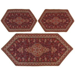 ست 3 تکه رومیزی ترمه کد TRSETE45
