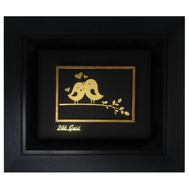 تابلو طلا کوب زرکات طرح جوجه مدل F135