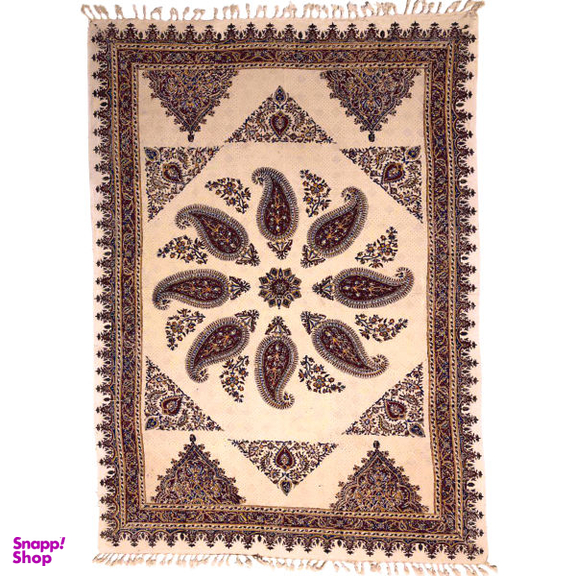 رومیزی قلمکار ممتاز اصفهان اثر عطریان طرح بته جقه رناسی مدل G135 سایز 100*150