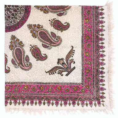 رومیزی قلمکار ممتاز اصفهان اثر عطریان طرح ترنج مدلG54سایز 120*120 سانتیمتر