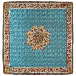 رومیزی ترمه ابریشمی عدل کشمیر مدل گل فرنگ s1