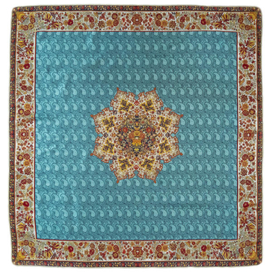 رومیزی ترمه ابریشمی عدل کشمیر مدل گل فرنگ s1