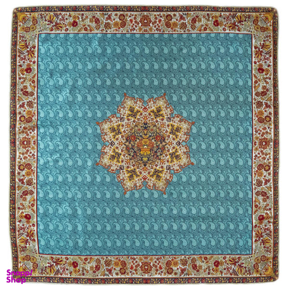 رومیزی ترمه ابریشمی عدل کشمیر مدل گل فرنگ s1