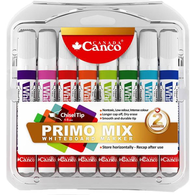 ماژیک وایت برد کنکو (Canco) مدل Primo Mix بسته 8 عددی