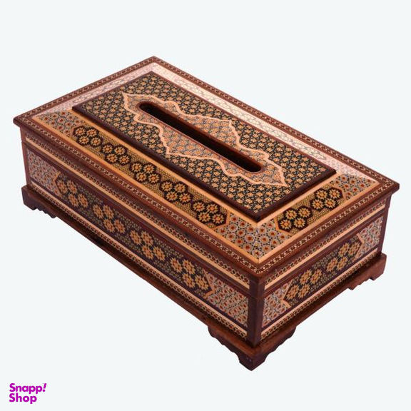جعبه دستمال کاغذی خاتم کاری هنرلوکس مدل CM10