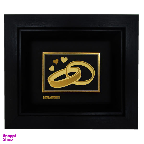 تابلو طلا کوب زرکات طرح حلقه ازدواج مدل F173