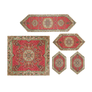 ست 5 تکه رومیزی ترمه یزد طرح افشاری کد 6000771