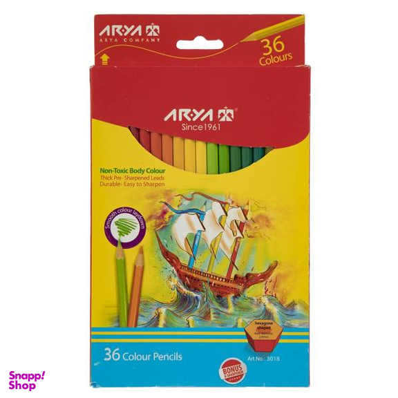 مداد رنگی 36 رنگ آریا مدل 3018