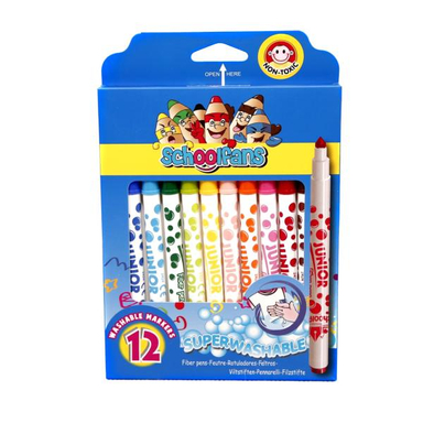 ماژیک رنگ آمیزی 12 رنگ اسکول فنس مدل WASHABLE MARKER کد 2028