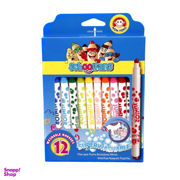 ماژیک رنگ آمیزی 12 رنگ اسکول فنس مدل WASHABLE MARKER کد 2028