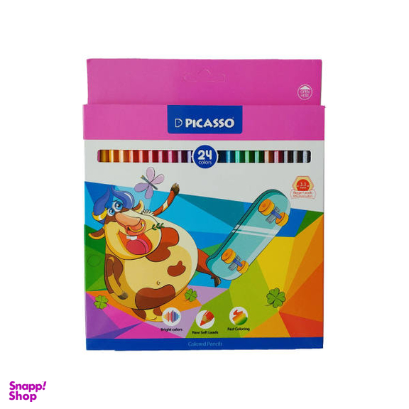 مداد رنگی 24 رنگ پیکاسو مدل SUPERB WRITER طرح گاو