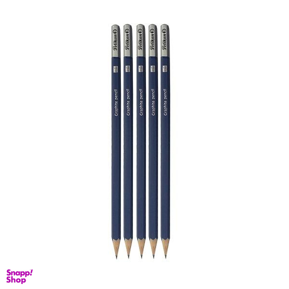 مداد مشکی پلیکان کد123 بسته 5 عددی