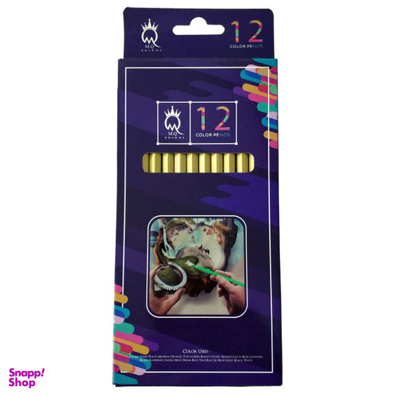 مداد رنگی 12 رنگ ام کیو مدل 00012G
