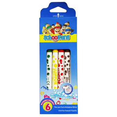 ماژیک رنگ آمیزی 6 رنگ اسکول فنس مدل WASHABLE کد 006