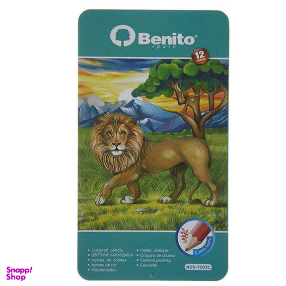 مداد رنگی مدل 12 رنگ بنیتو مدل Lion