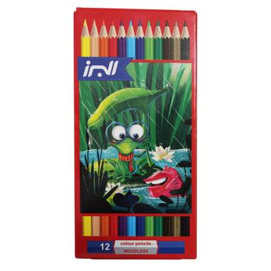 مداد رنگی 12 رنگ البرز مدل WOODLESS کد 52