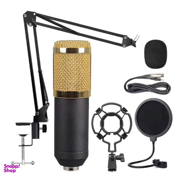 میکروفن کندانسر مدل Professional Condenser Microphone همراه با پایه تلسکوپی و پاپ فیلتر