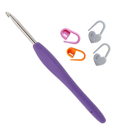 قلاب بافتنی مدل ZHL-4 کد 4 به همراه سنجاق نشانه گذار بافتنی مجموعه 5 عددی