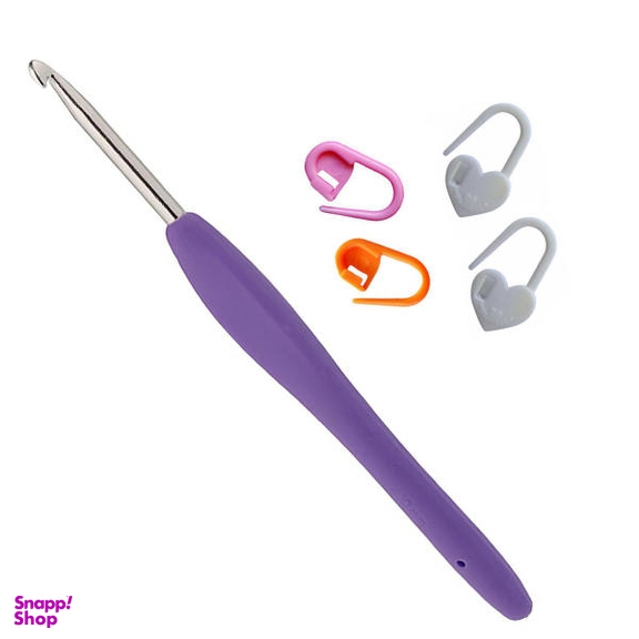 قلاب بافتنی مدل ZHL-4 کد 4 به همراه سنجاق نشانه گذار بافتنی مجموعه 5 عددی