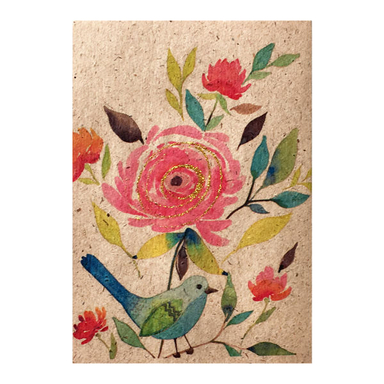 کارت پستال طرح گل و مرغ کد CRA.FO