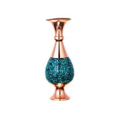 صراحی فیروزه کوب کد 02 ارتفاع 16سانتی متر
