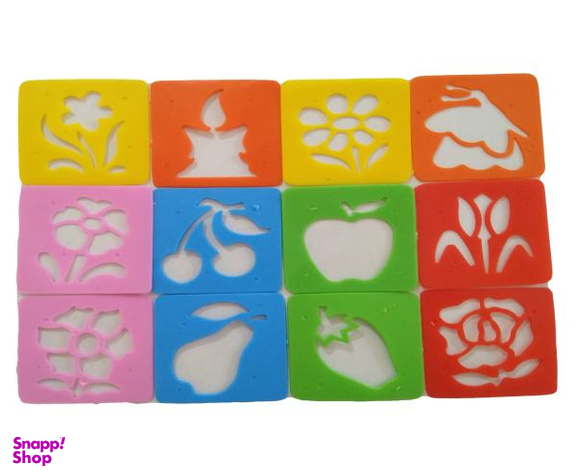 شابلون طرح گل و میوه مدل 110 مجموعه 12 عددی