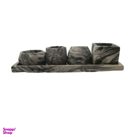 گلدان بتنی مدل A3010 طرح ابر و باد مجموعه 5 عددی